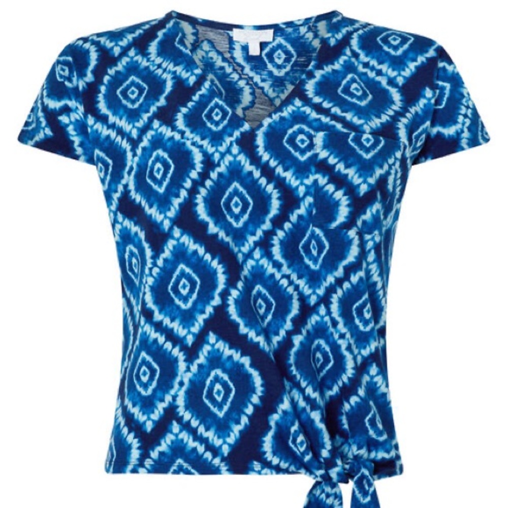 Monsoon London tee in blue tie dye print. Size XL. Brand new!